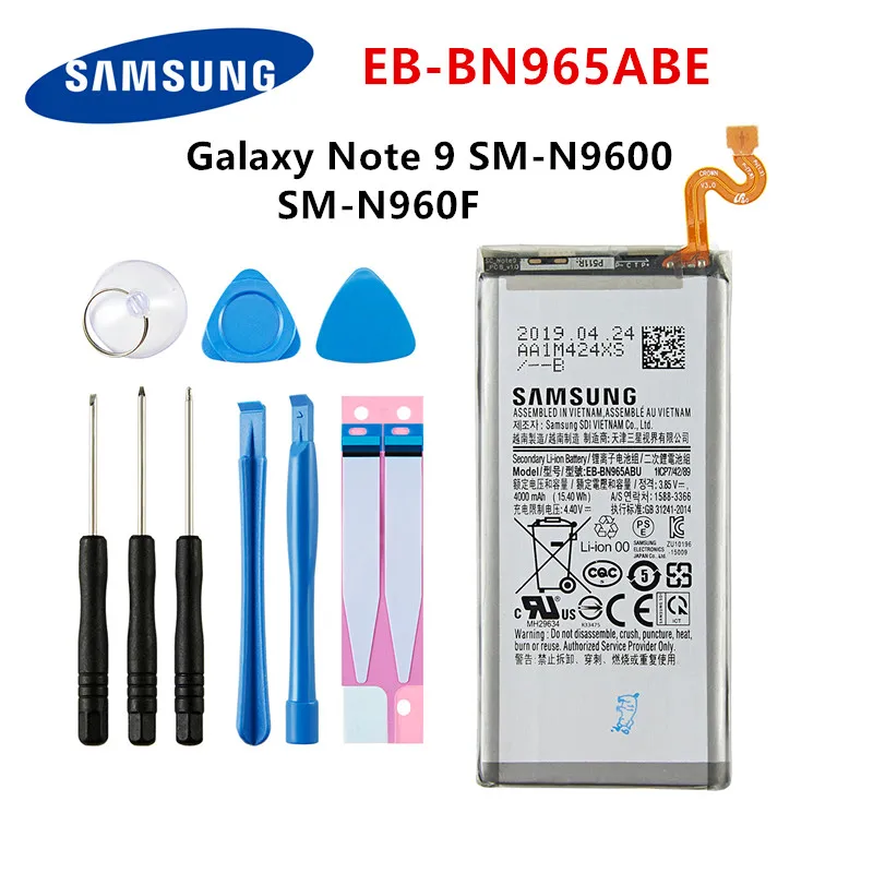 Оригинальная планшетофон SAMSUNG аккумулятор 4000 мАч для Samsung Galaxy Note9 Note 9 EB-BN965ABU N960F N960U