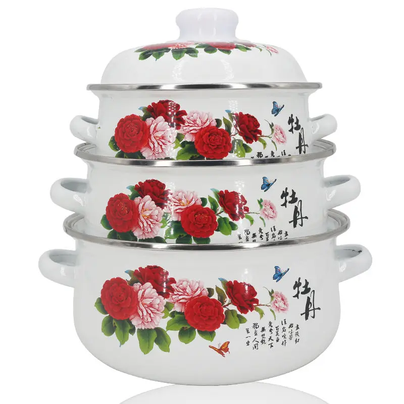 Кастрюля для супа тушеная кастрюля из трех частей эмалированная утолщенная