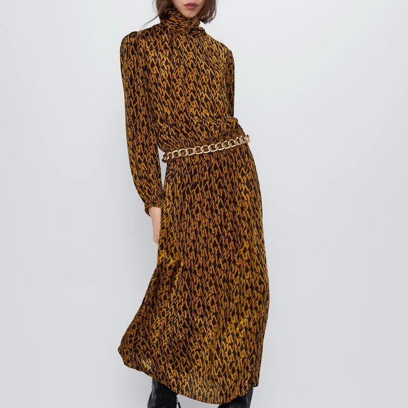 Женское платье с длинным рукавом осенне-зимнее в европейском ретро-стиле