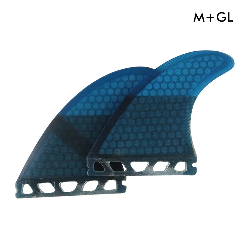 Плавники с одним язычком M + GL для серфборда Quad плавник Сотами стекловолоконная