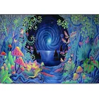 Волшебный гриб Фэнтези Темный лес свечение Diy алмазная живопись камни в форме ромба Круглый Вышивка крестом RhinestonesZP-4652