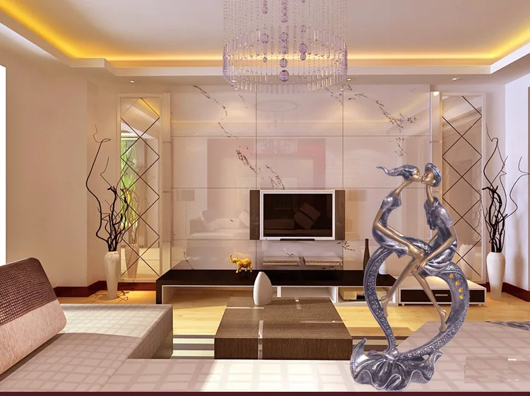 Свадебная скульптура статуи из смолы для домашнего декора/украшения парная