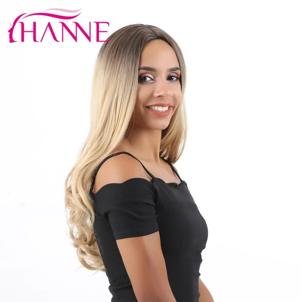 HANNE светлый парик Омбре длинный волнистый натуральные парики для косплея