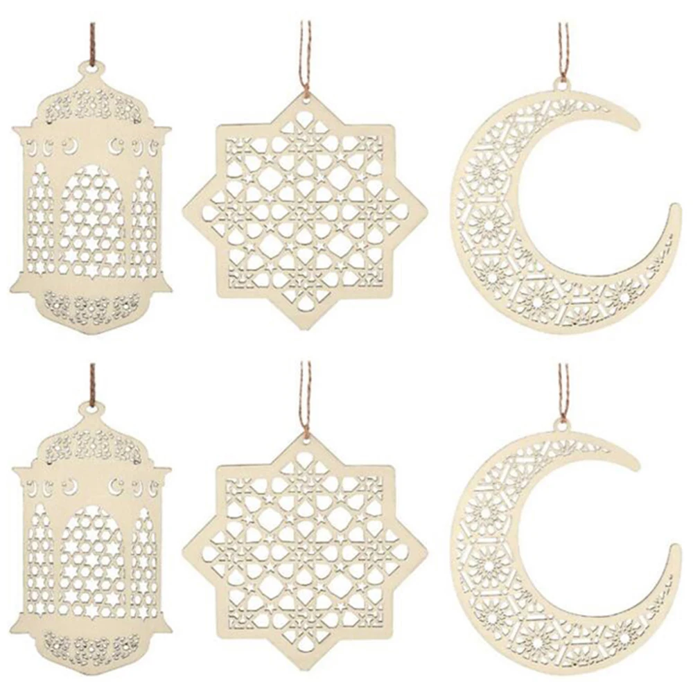 3 шт ислам ИД Рамадан Мубарак украшения Дерево Золотой подвесной фонарь