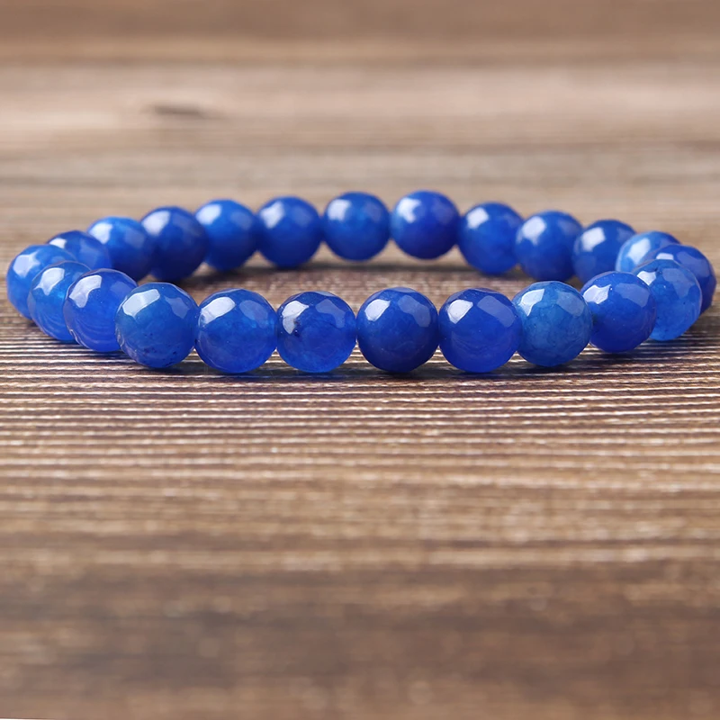 LanLi 8 мм различные цвета натурального халцедона браслет из бисера серия шармов