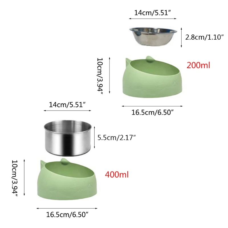 

Non-slip Cat Bowls Stainless Steel Pet Bowls With Raised Stand Pet Food and Water Bowl For Cats Dogs Feeder Pet Product Cat Bowl