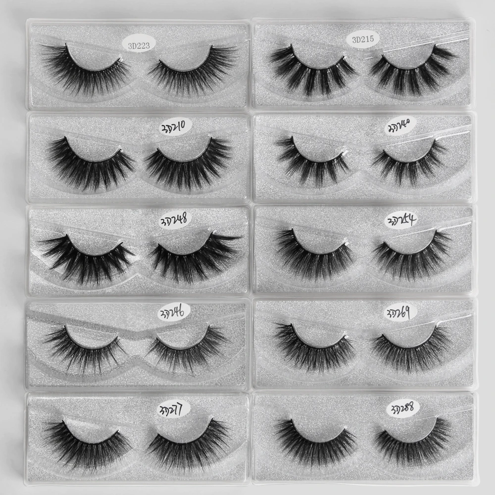 

MAANGE 30/50/100/200pcs Mink Eyelashes False Fluffy Lashes Fake Eyelashes Package Natural Eyelash Bulk Wholesale Eye Lashes Mink