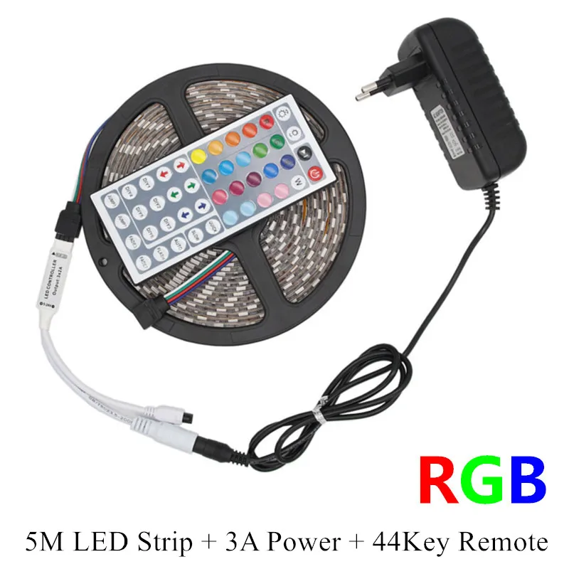 Светодиодная лента RGB 10 м 5 5050 SMD гибкая Водонепроницаемая ИК пульт дистанционного