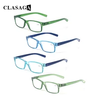 clasaga prescription reading glasses spring hinged plastic rectangular frame men and women hd reader decaration eyeglasses 0600