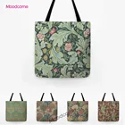 Сумка-тоут с изображением цветов, листьев и фруктов, водостойкая