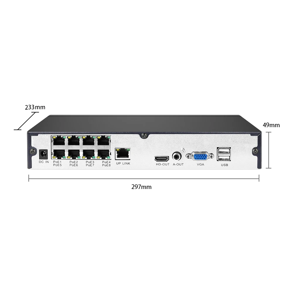 Видеорегистратор для IP-камеры NVR системы видеонаблюдения 8 каналов 5 МП H.265 H.264 POE 3