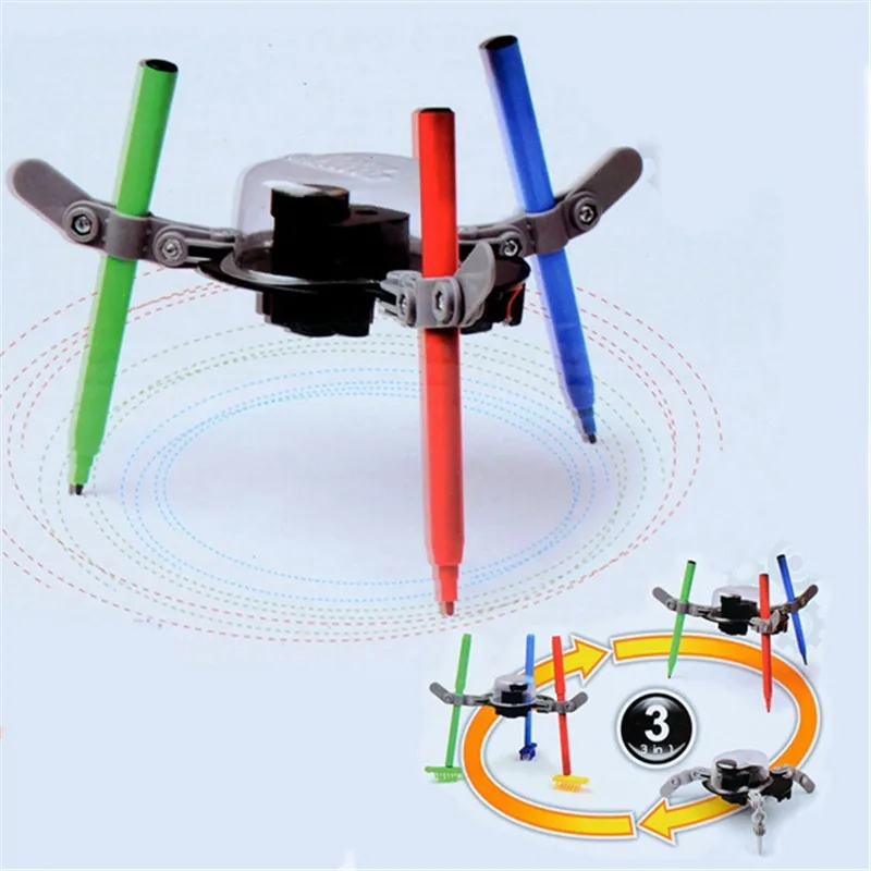 

Wholesale 3 IN 1 Educational Toy Doodling Robot Graffiti Electrical Auto Drawing Machine DIY Drawing Toys DIY Robot for Children