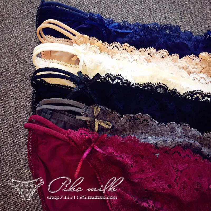 

2021 Women's Underwear Panties Sexy Lace Panties Ladies Fashion Bow Briefs Low Waist Solid Color Underpants Female Lingerie
