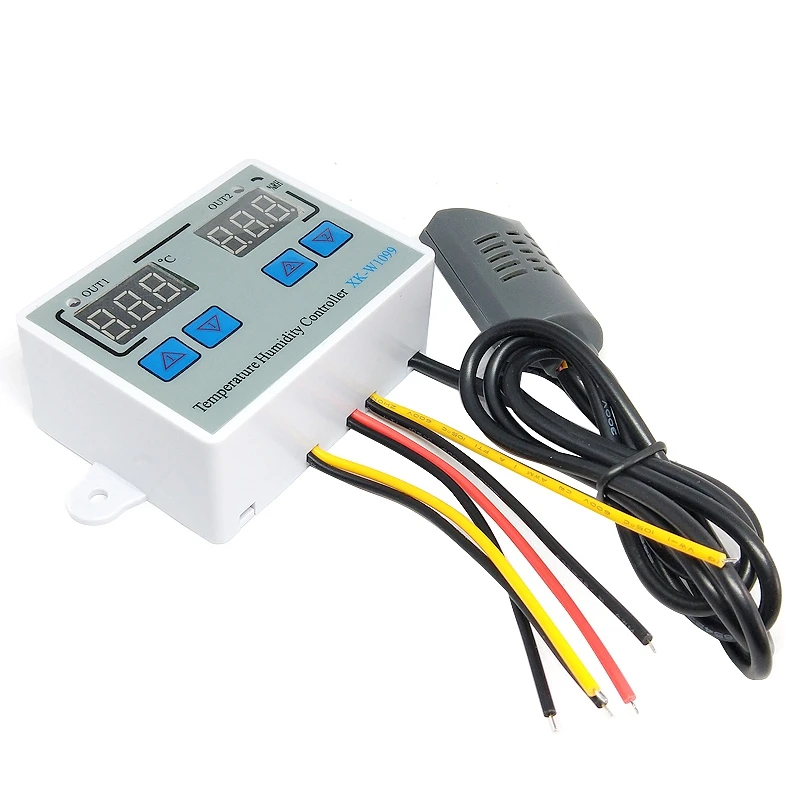 XK-W1099 Dual Digital Thermostat Humidistat Egg Incubator Temperature Humidity Controller Regulator Thermometer Hygrometer 24V |