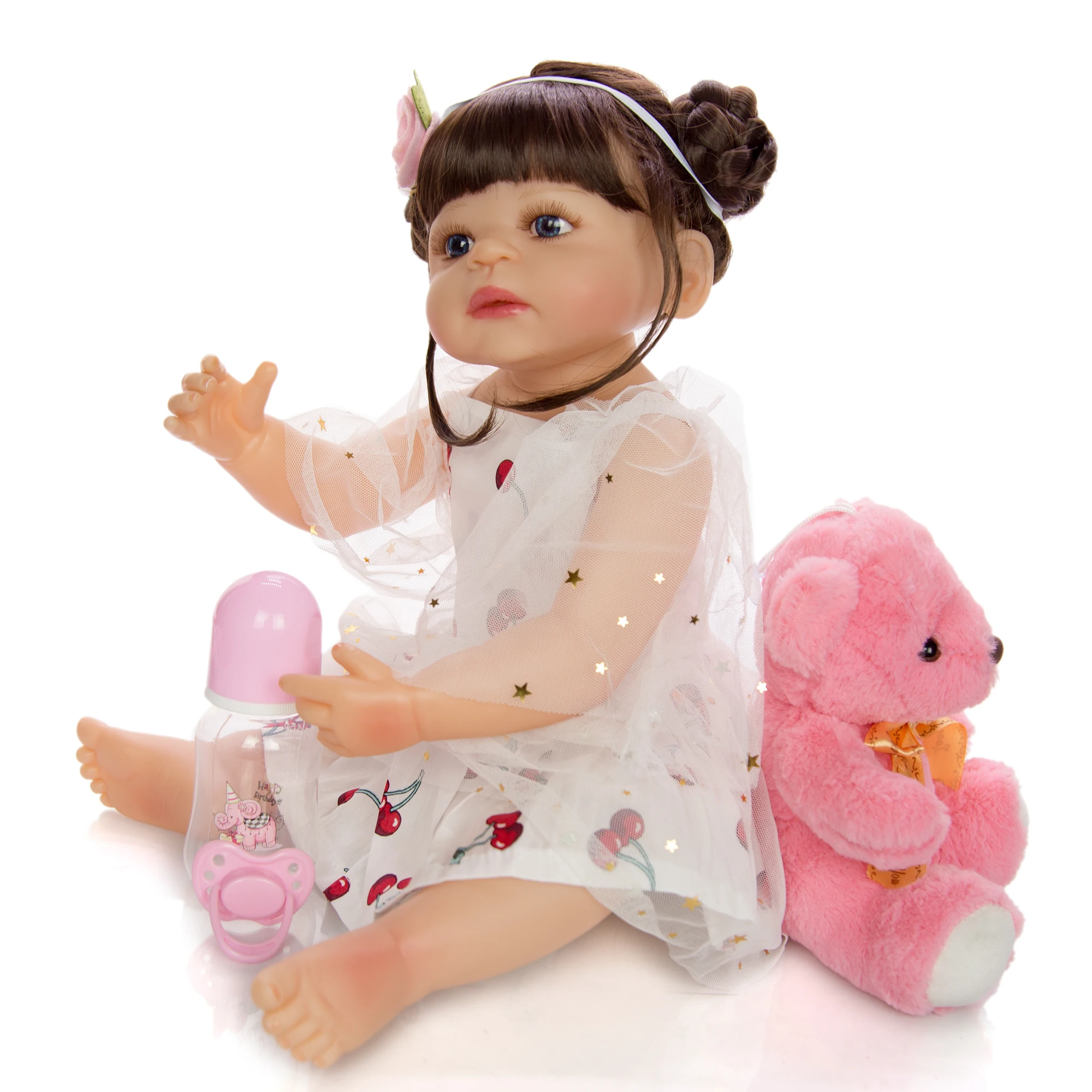 KEIUMI прекрасный Reborn Boneca силиконовые всего тела винил для маленьких девочек кукла