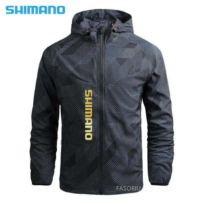 Мужская камуфляжная рыболовная рубашка Shimano быстросохнущая куртка с капюшоном и