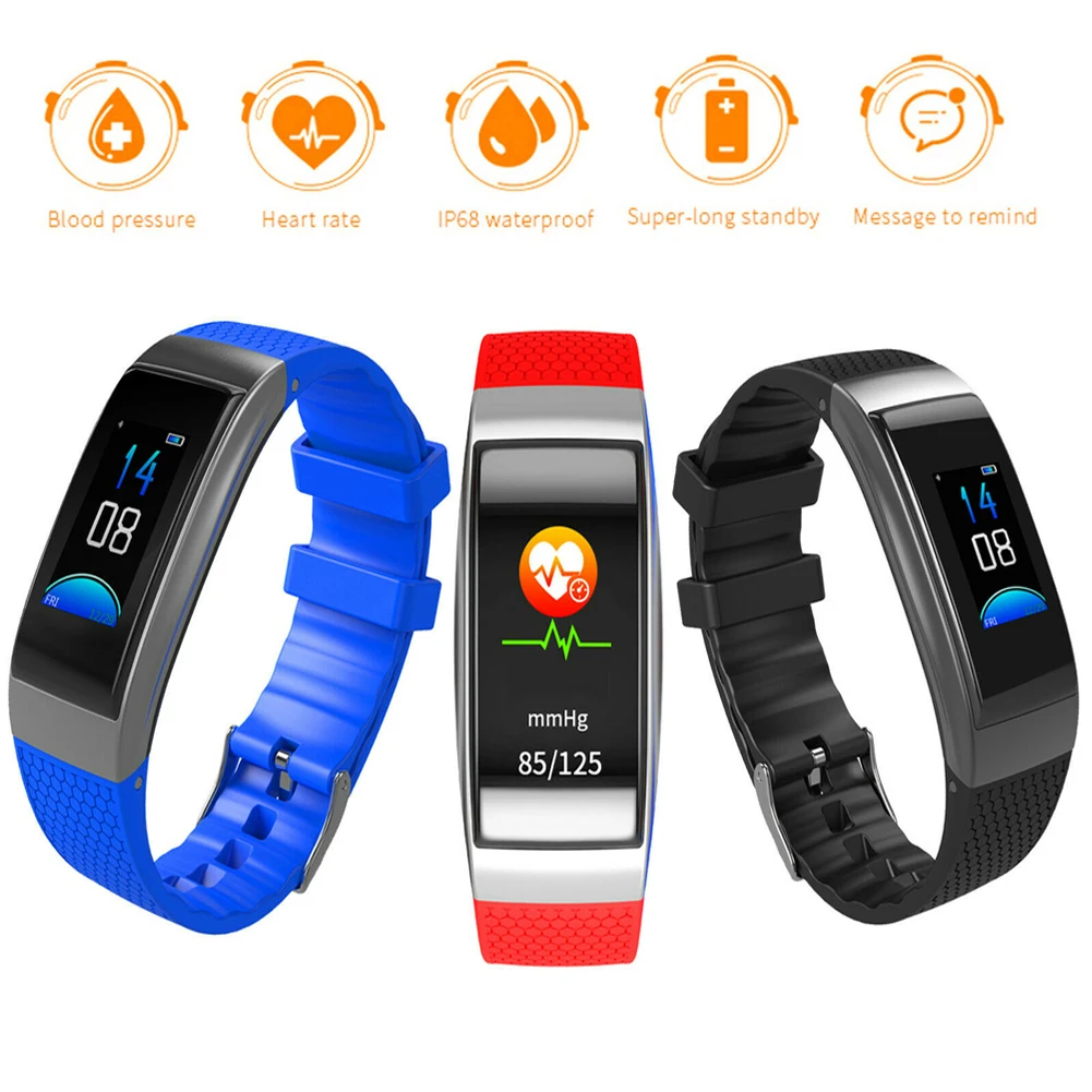 

2021 Fitness Bracelet Blood Pressure Measurement Pedometer Smart Band Hear Rate Monitor Waterproof Health Fitness Tracker Watch