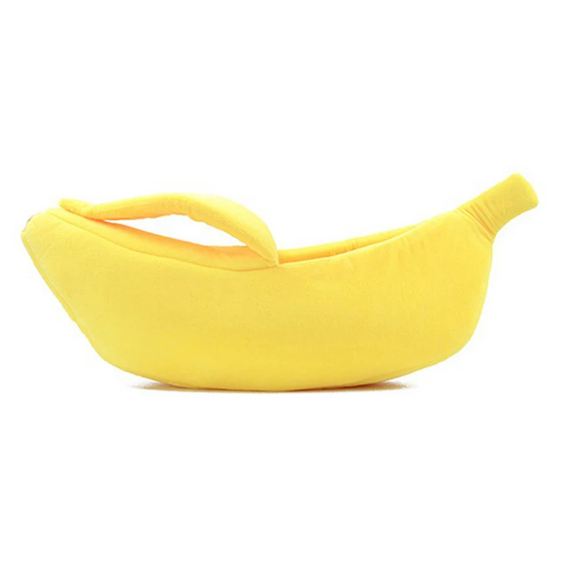 Yellow Банановая форма Кошка Кровать дом теплый уютный щенок Подушка Питомник портативный мягкая подстилка для питомцев милый спальный мешок забавная корзина для кошек и собак - Цвет: Yellow