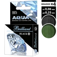 Плетеный шнур для рыбалки AQUA BRILLIANT зимний (25m), от 0,06 до 0,25mm