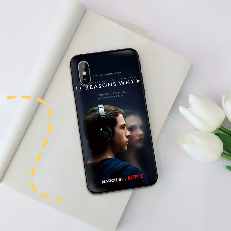 13 причин почему для iPhone X XR XS MAX Мягкая силиконовая задняя крышка Apple 8 7 6 S Plus чехол