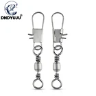DNDYUJU 100 шт. рыболовный соединитель, вертлюг из нержавеющей стали с защелкой 12 #-6 #, рыболовные крючки, приманка, рыболовные аксессуары