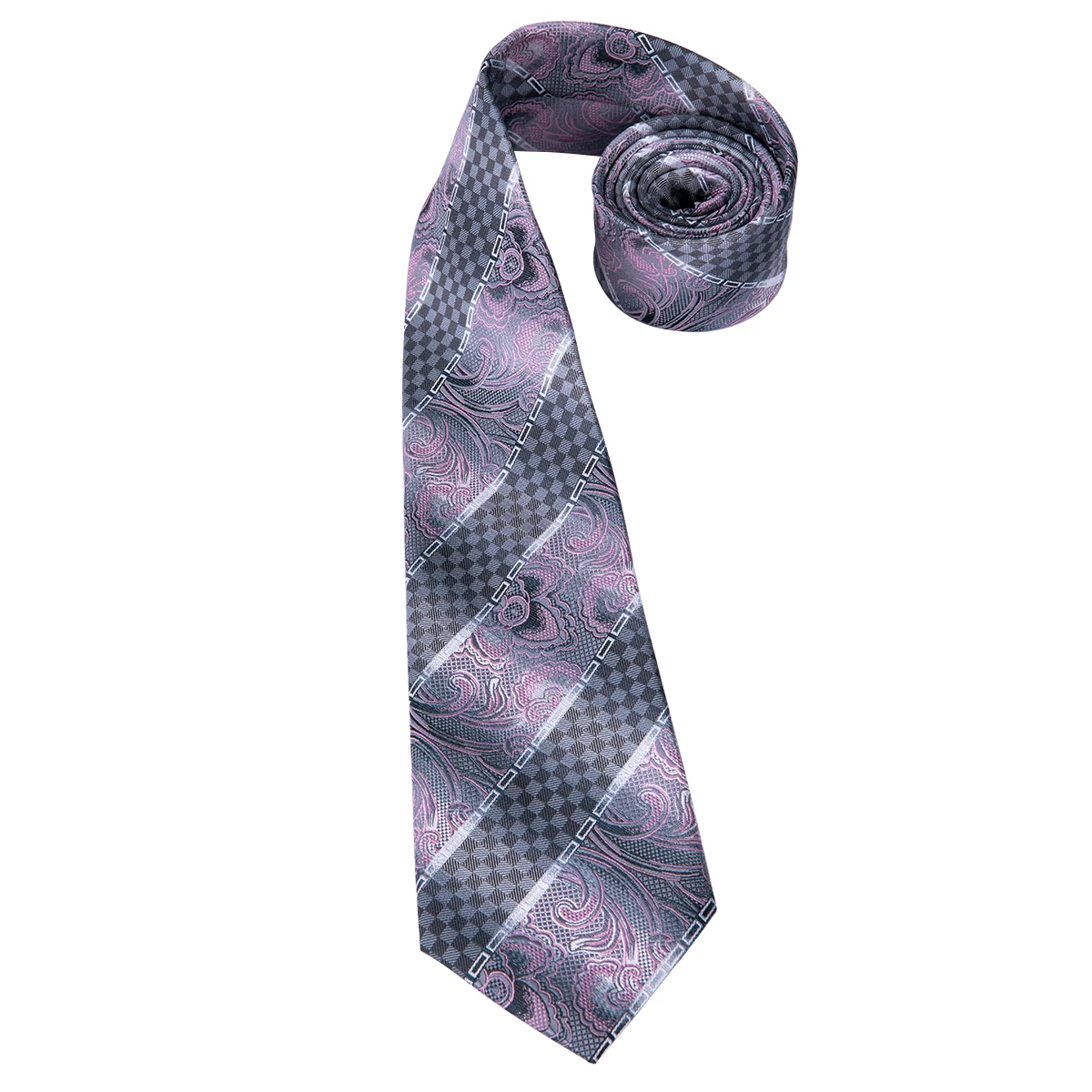 Hi Tie Полосатый Красный мужской галстук черный белый Шелковый большой Hanky запонки