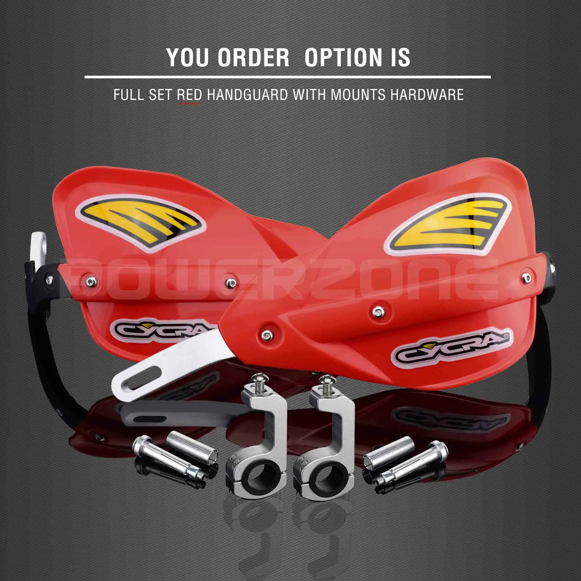Full set Red Powerzone Мотоцикл Байк ATV Руль рукавицы для KTM ADV EXC Enduro Husqvarna FE TE WRF CRF YZF rmz KXF KLX - Цвет: Full set Red