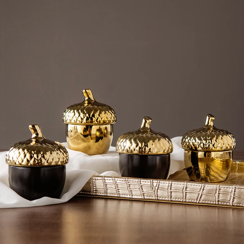 1 шт. керамический горшок золотистого соснового конуса креативный сахар специи