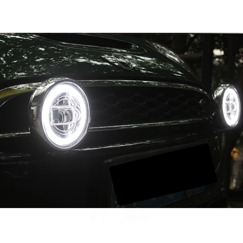Автомобиль для 2007- Mini F56 cooper головной светильник s для F56 все светодиодный головной фонарь Angel eye светодиодный DRL передний светильник Би-светодиодный объектив динамический поворот - Цвет: Angel eye silver