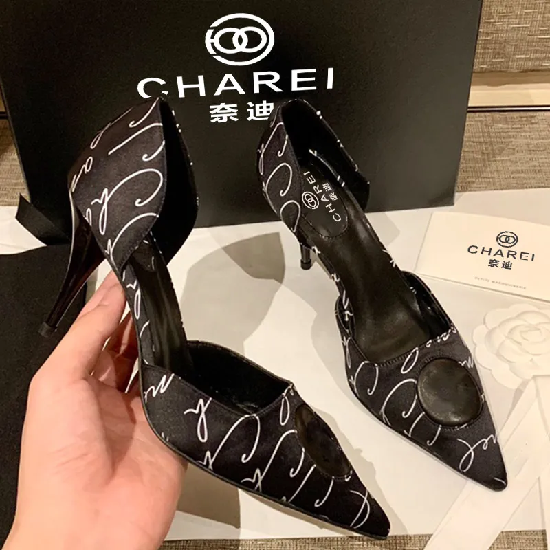 Осень/Зима 2021 новые туфли с открытой пяткой на высоком каблуке 7 см Универсальный