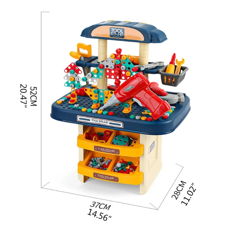 

246Pcs Kids Drill Screw Nut Puzzles Toys Pretend Play Tool Drill Disassembly Assembly Children Drill 3D Puzzle Toys For Boy