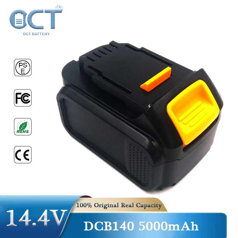 DCB140 Li-ion 14.4V 5000mAh Spare Battery for DeWalt Lithium-ion DCB145 DCB141-XJ Hand Electric Drill Rechargeable Battery