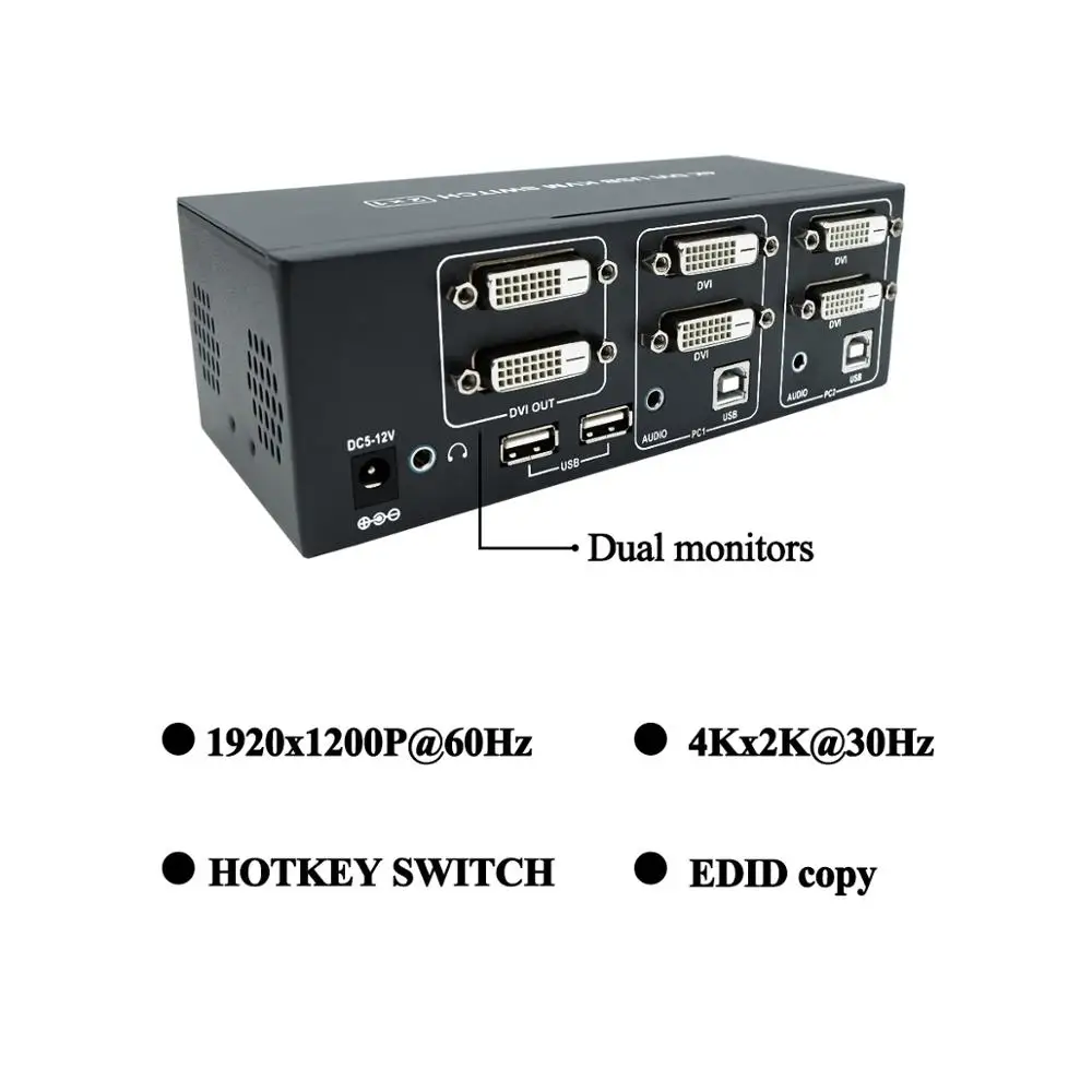 2X2 DVI KVM переключатель селектор подключение USB 2 0 мышь клавиатура для компьютеров