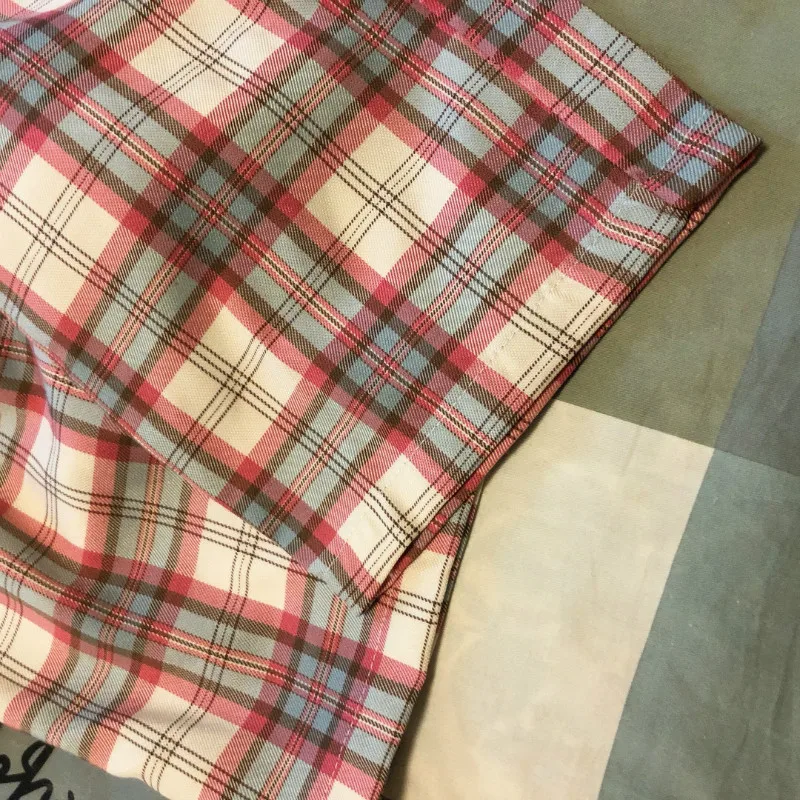 

Pants Women Plaid Straight Ulzzang Kpop Loose Retro Fashion Full Casual Trousers Summer All-match Student Female Pant Baggy Chic