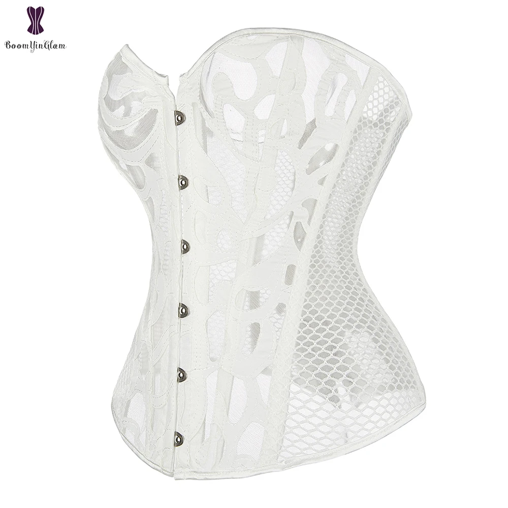 Корсет-бюстье сетчатый черного белого цвета | Женская одежда