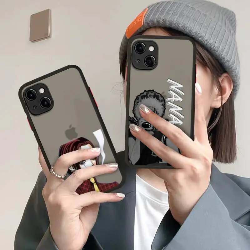 

Nana Osaki Anime Phone Case for iPhone X XR XS 7 8 Plus 11 12 13 pro MAX 13mini Translucent Matte Shockproof Case
