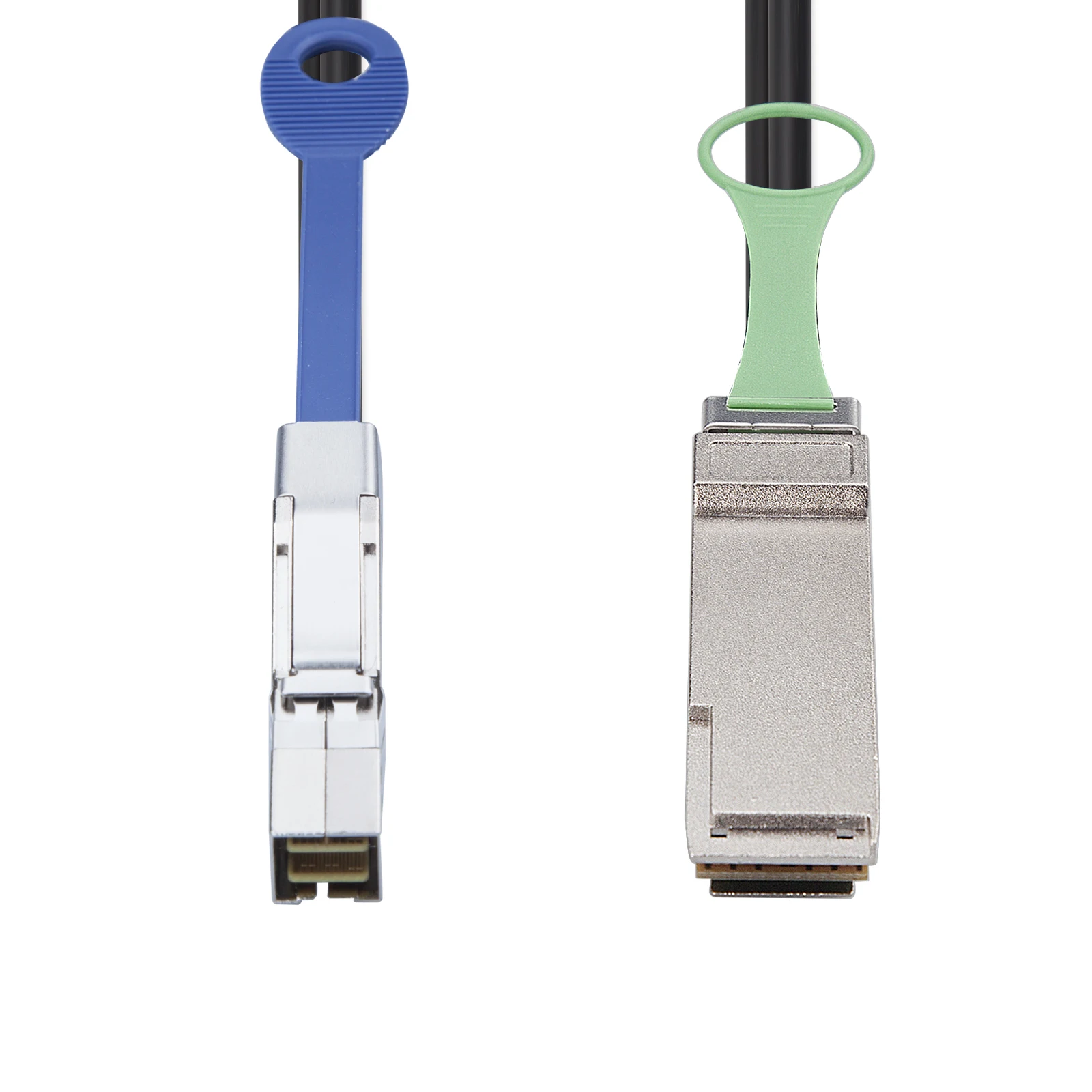 External Mini SAS HD SFF-8644 to QSFP(SFF-8436) Hybrid SAS Cable, 30AWG, 100-Ohm, 2-m(6.6ft)