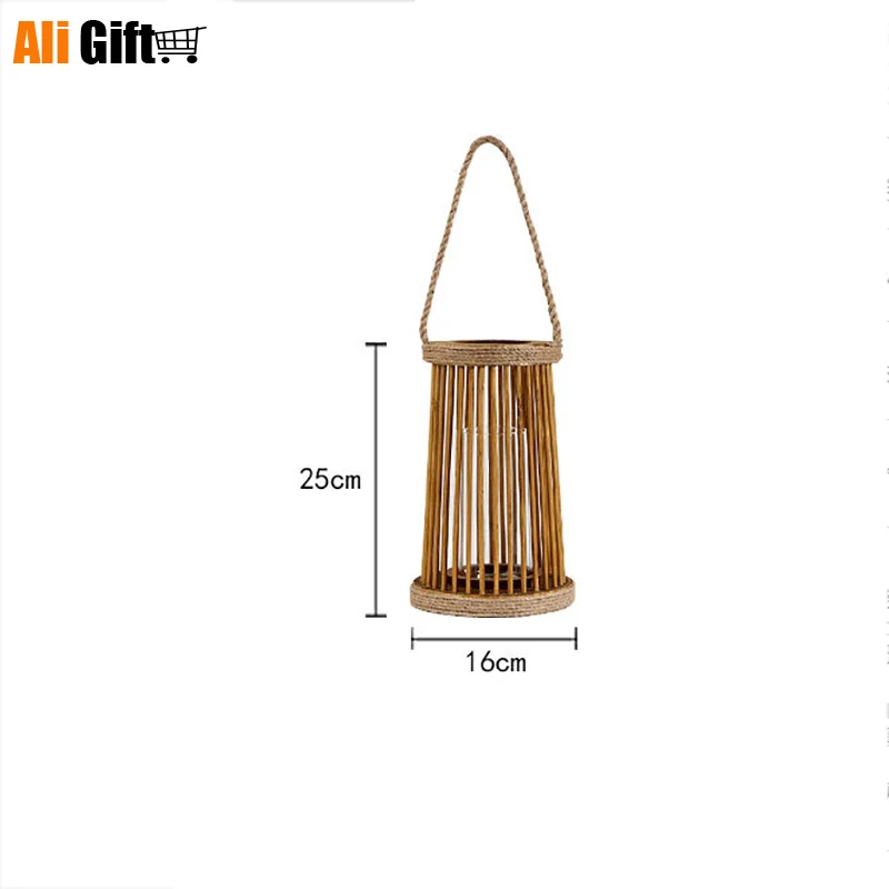 Простой современный ручной деревянный подсвечник ива тканый лепрозий веревка