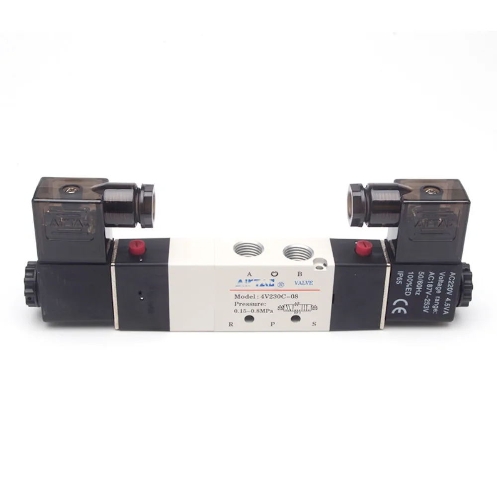 4V230 08C 5 способов 3 положения 1/4 &quotПневматический Соленоидный клапан DC12V DC24V AC110V