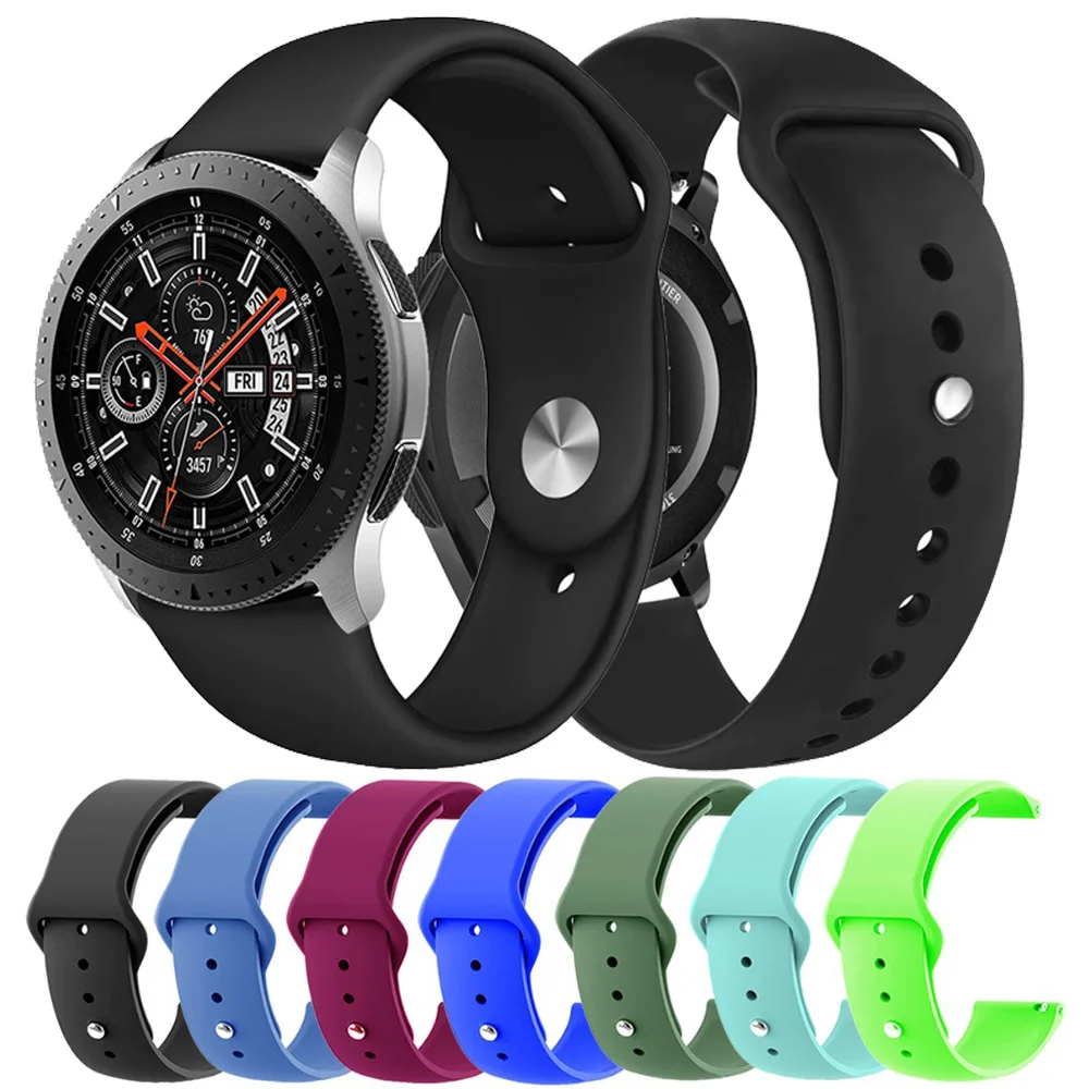 20 мм 22 силиконовый ремешок для часов Samsung Galaxy Watch Active 42 46 браслет Gear S2 S3 Huami Amazfit