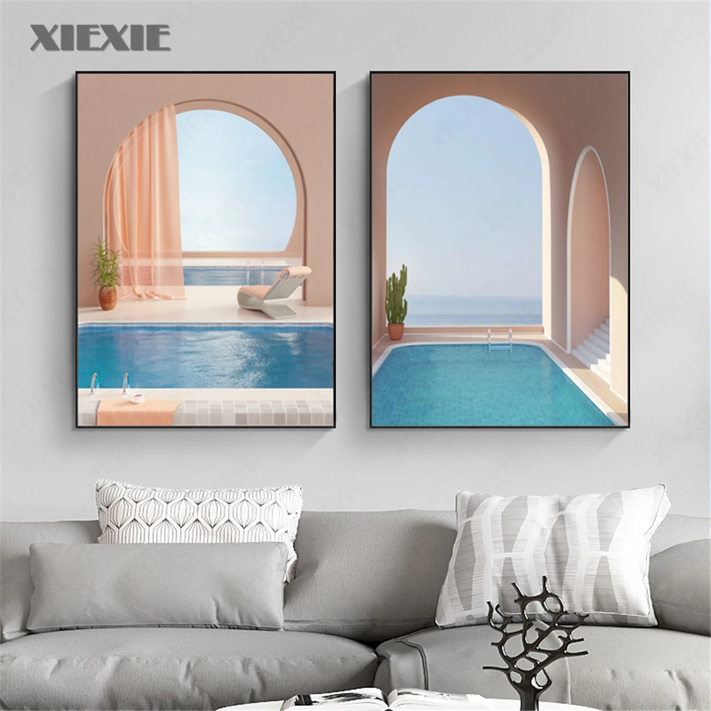 

Canvas Painting Wall Art Islamic Architecture Posters Architectural Landscape Wall Pictures for Living Room Home Decoration