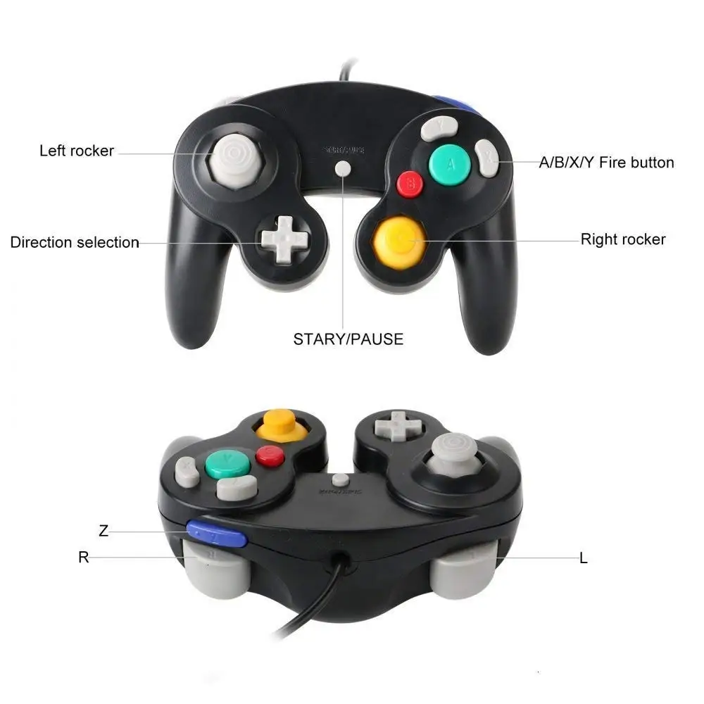 For Gamecube NGC Controller GC Port PC USB Wired Gamepad Joypad Joystick Nintendo MAC Computer | Электроника