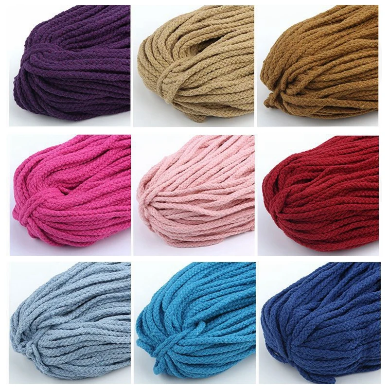 Хлопковая веревка 5 ярдов 7 мм декоративный плетеный шнур сделай сам для шитья