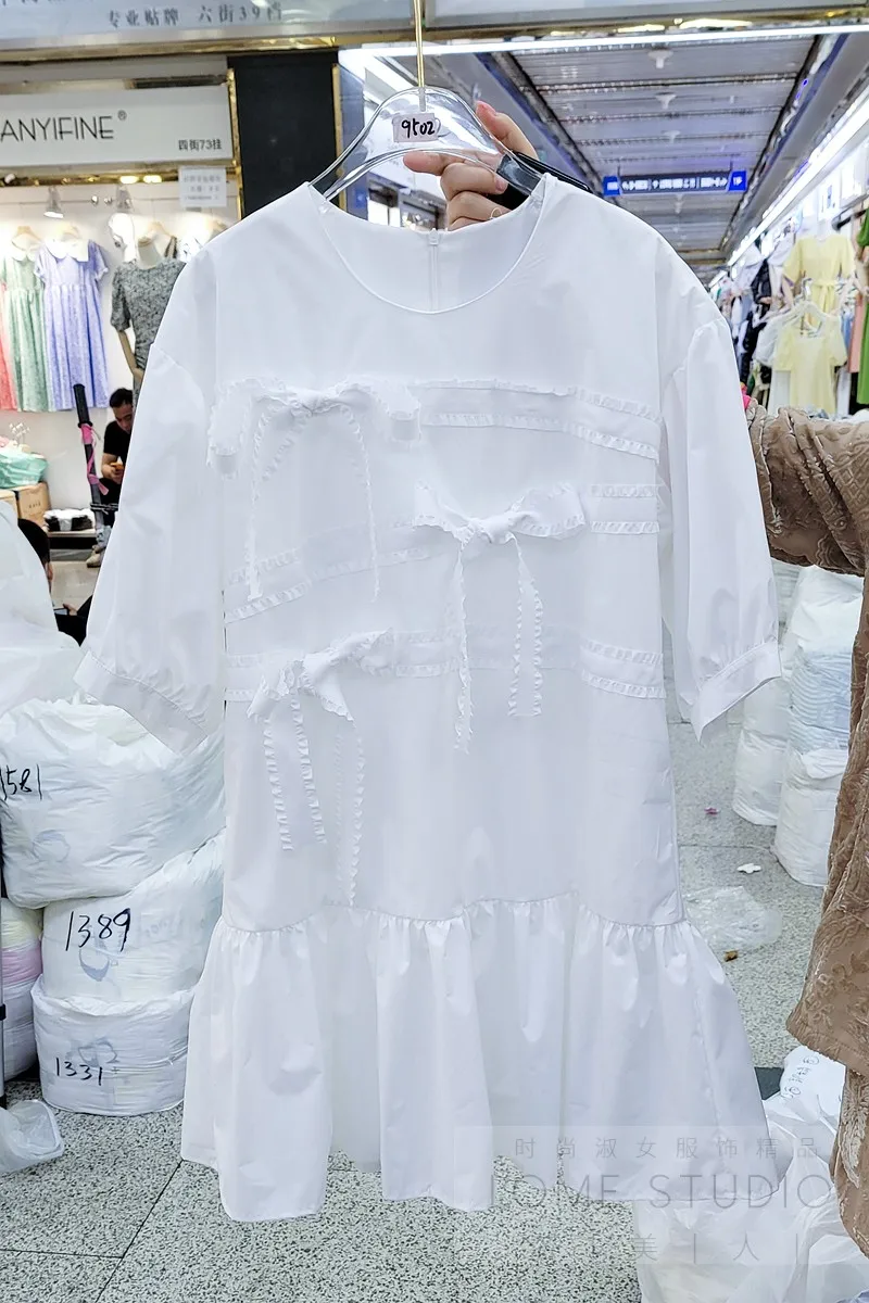

European Style New Elegant Short Dress Solid Colour Folds Girl's Dress Sweet Fashion Dress 2021 Summer Korean Style Dress