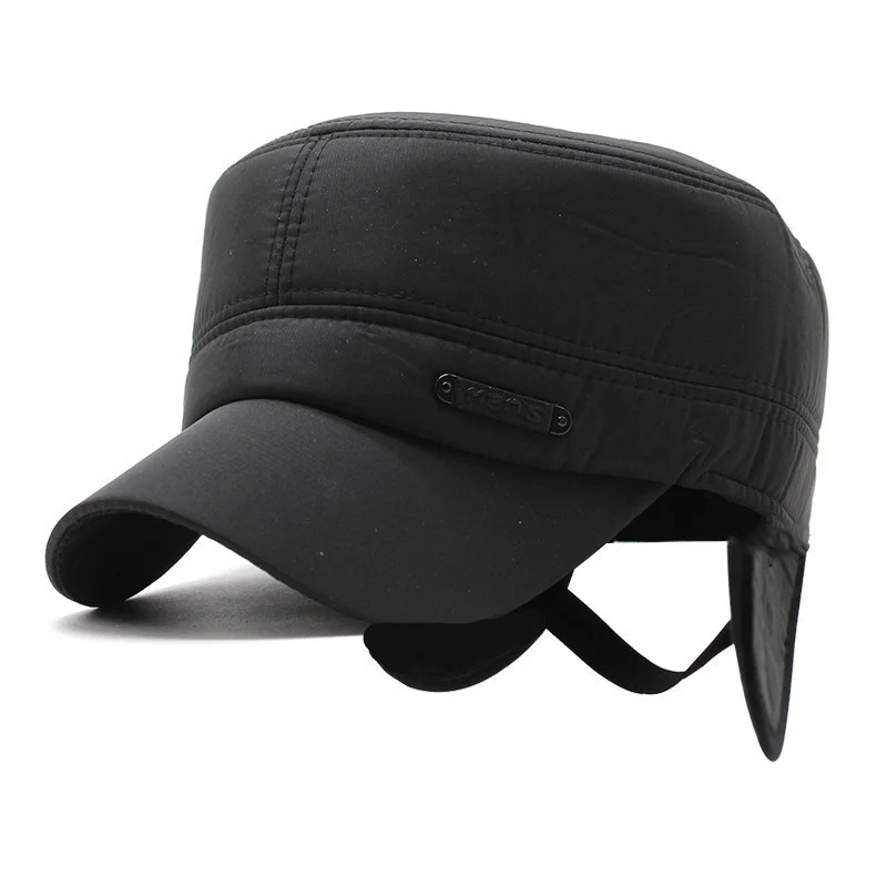 

Winter Warm military cap fashion classic cotton flat Protect ears caps outdoor sun protection casual retro army cadet style hat
