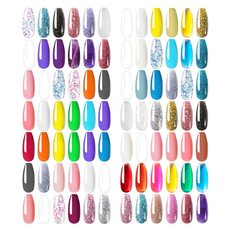 

6pcs Poly Builder UV Gel Quick Building Nail Tips Finger Extension 15ml Nails Art Decorations Manicure Tool for Salon Home Use