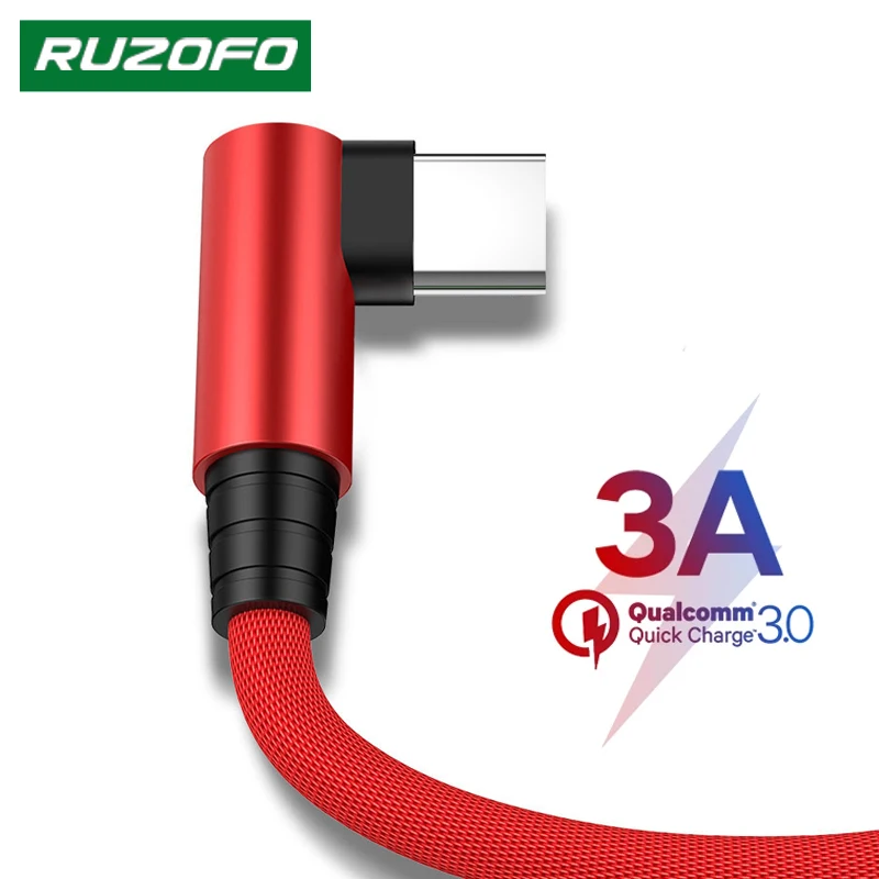Ruzofo 3A с разъемом USB Type-C кабель для передачи данных Samsung Galaxy S10 S9 Xiaomi Redmi Note 7 Huawei