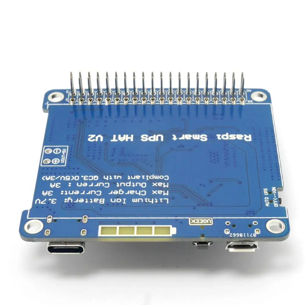 UPSHATforPi4 UGEEK UPS шляпа с батареей для Pi 3 Модель B/3B+/3A+/2B/Raspberry 4 | Pi адаптер батареи | источник питания | Зарядка во время работы Pi - Цвет: UPSHATforPi4