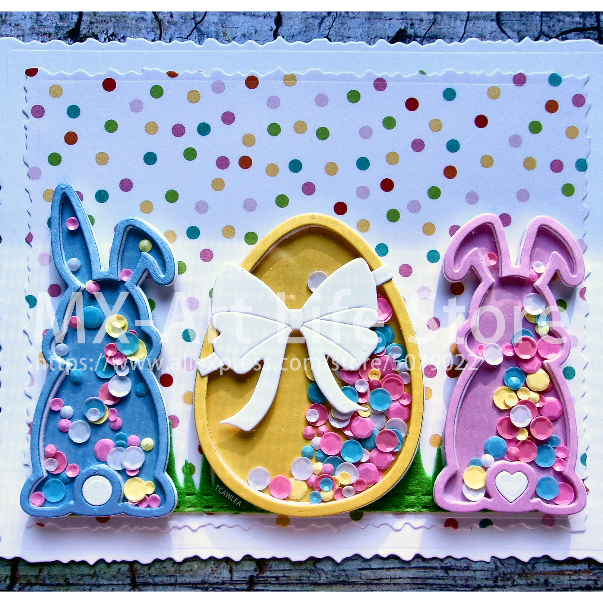 Милый Пасхальный шейкер в виде кролика металлические Вырубные штампы новый