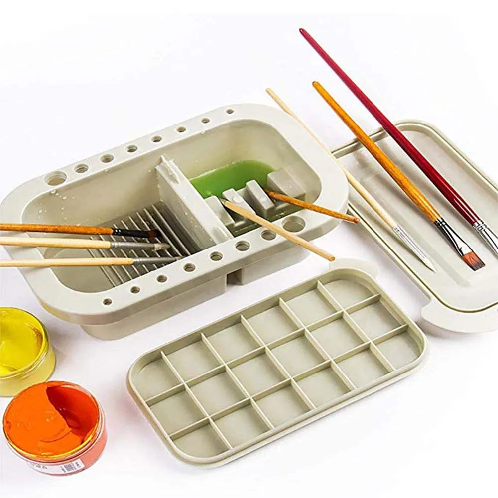 Многофункциональная кисточка с держателем для кисти и палитрой Акварельная